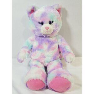 Build A Bear Plush Pastel Swirl Tie Dye Kitty Cat Pink Purple Blue BABW #1